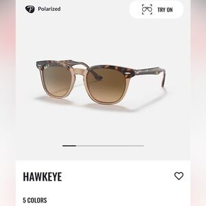 Ray-Ban Tortoise Hawkeye Sunglasses polarized